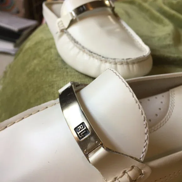 Ralph Lauren White Leather Mindy Mule/Slide - Picture 10 of 16
